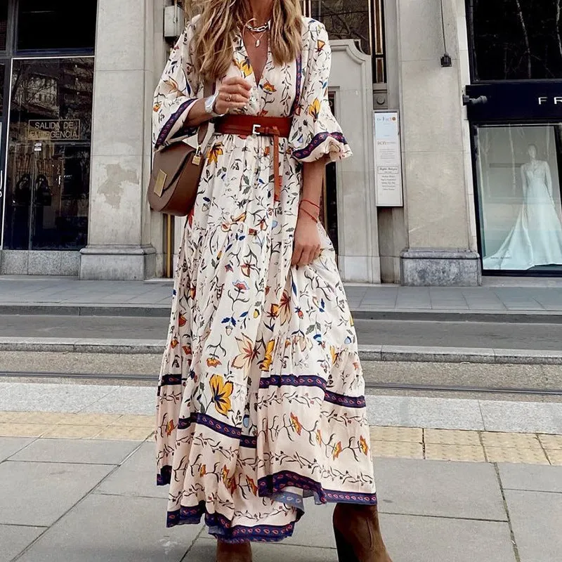 Fashion Essential Bohemian Print Maxi Dress