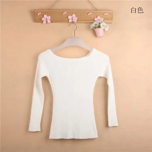 Fashion Solid Tunic Blouse Shirt Off Shoulder Tops Tee Casual Autumn Winter Tops
