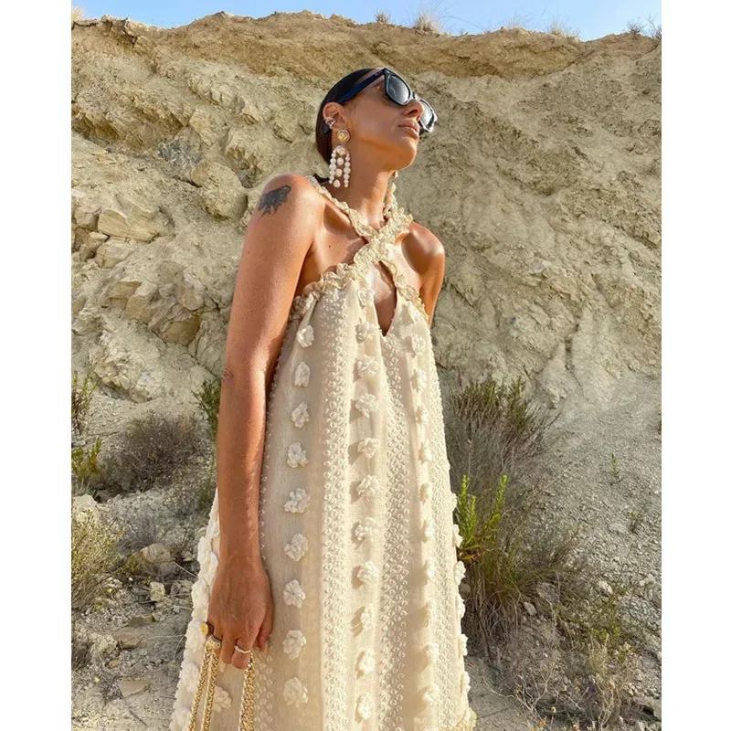 FashionSierra - 2024 Loose Waist Streetwear Fashion Floor Length Boho Dress