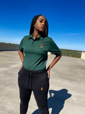Flame By Berts Collar styled Forest Green Unisex Tops