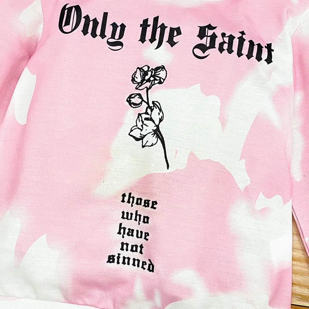 Girls Letter Printed Tie Dye Hooded Long Sleeve Tops Girl Wholesale