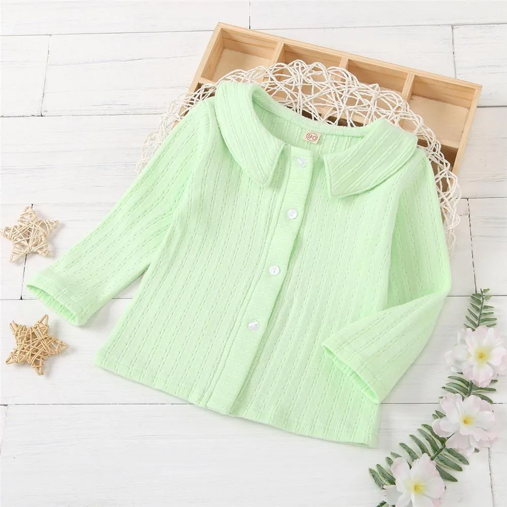 Girls Long Sleeve Button Cardigan Tops Wholesale Girls Clothes