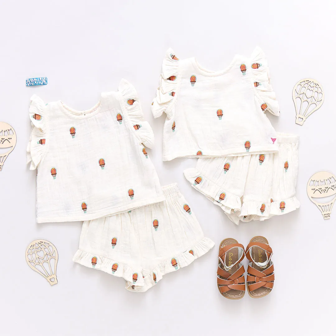 Girls Roey 2-Piece Set - Hot Air Balloons