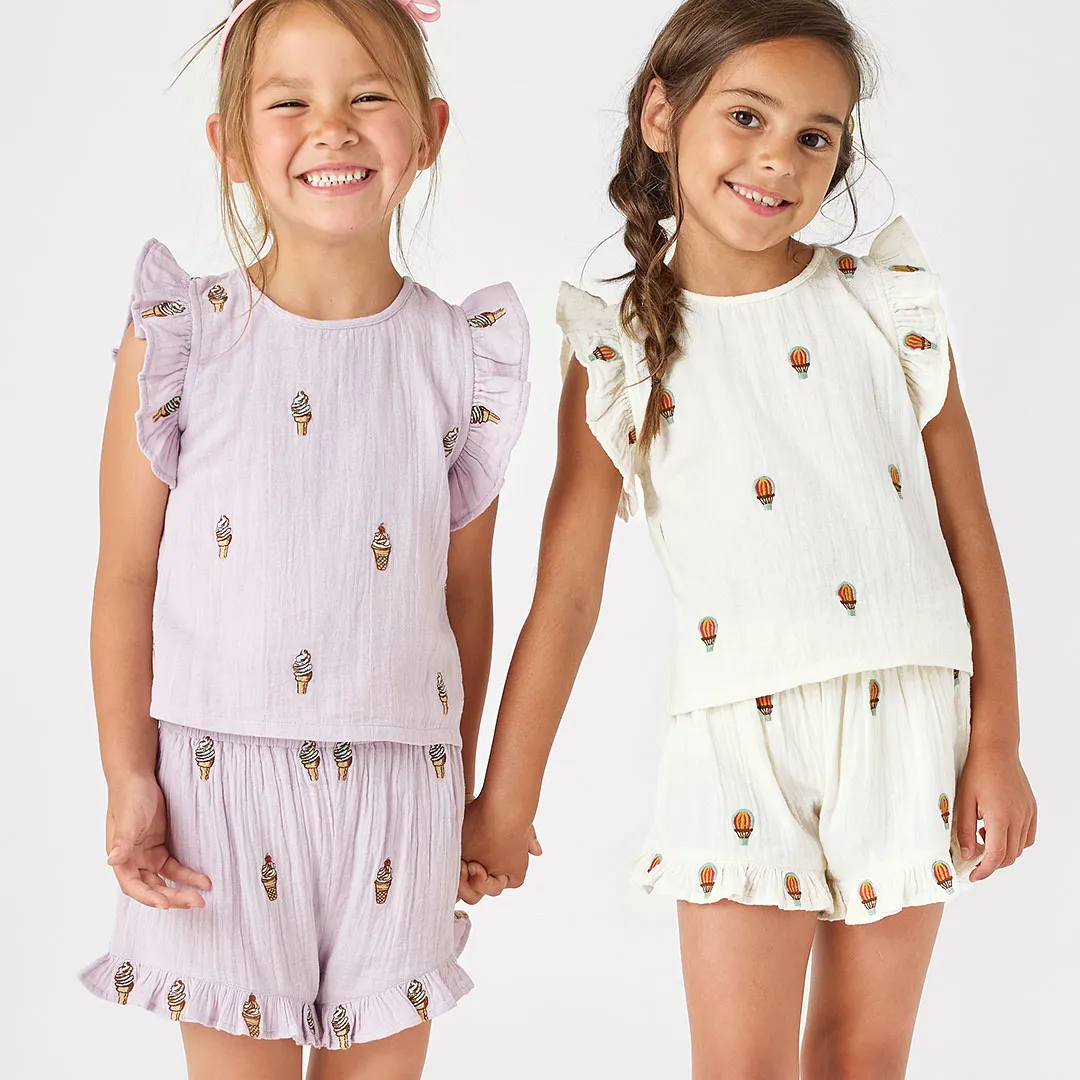 Girls Roey 2-Piece Set - Hot Air Balloons