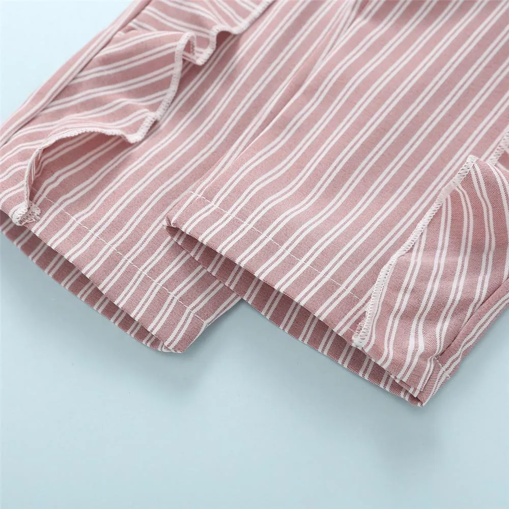 Girls Solid Round Neck Tops&Striped Pants Wholesale Little Girls Clothes
