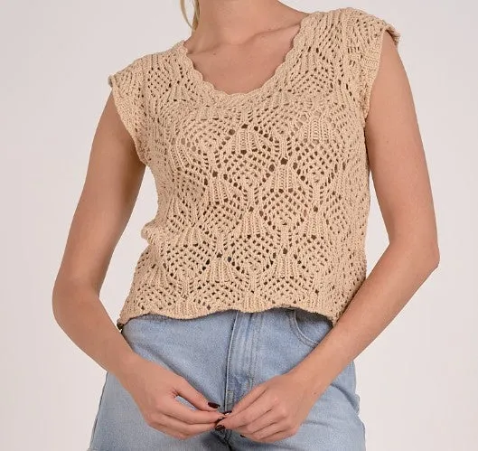 Golden Sands Crochet Top