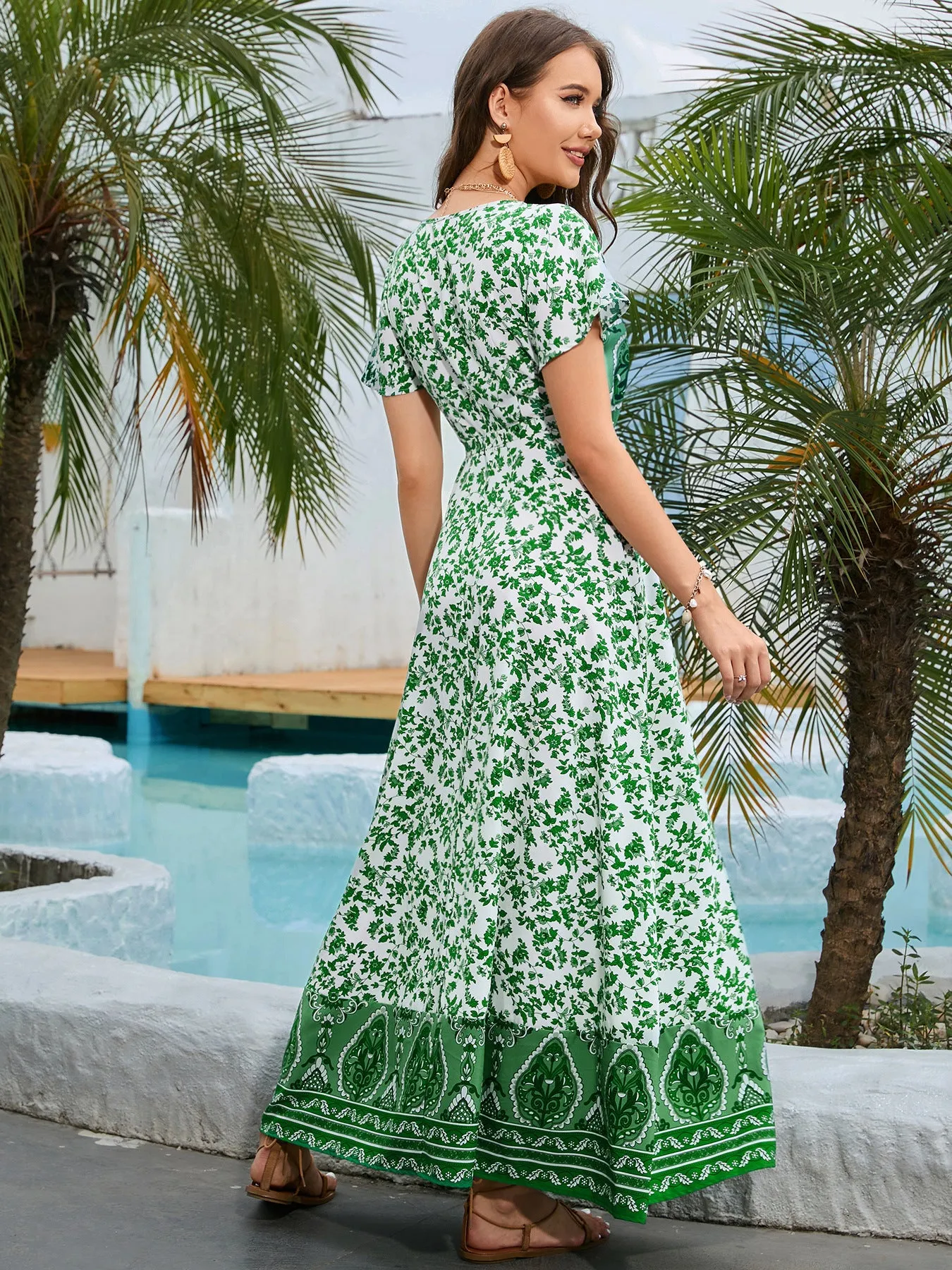 Green Bohemian Maxi Dress