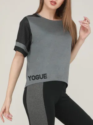 Grey Black Crop Top