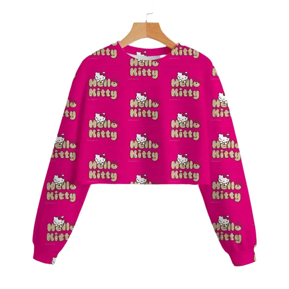Hello Kitty Girls' Short Hoodie – Cute & Comfortable Autumn Sweatshirt