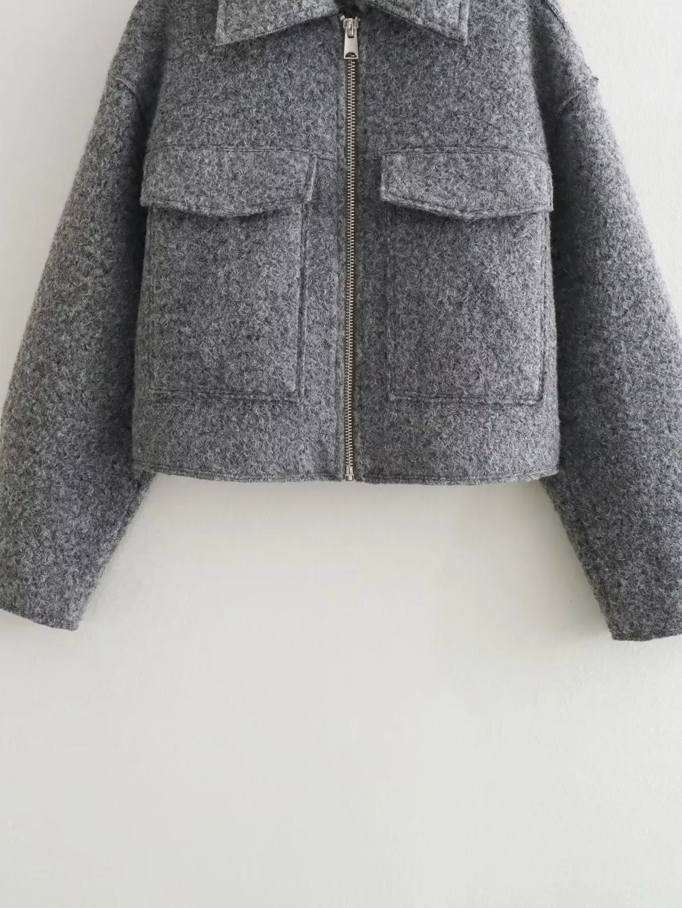 High-end Tweed Zipped Short Jacket