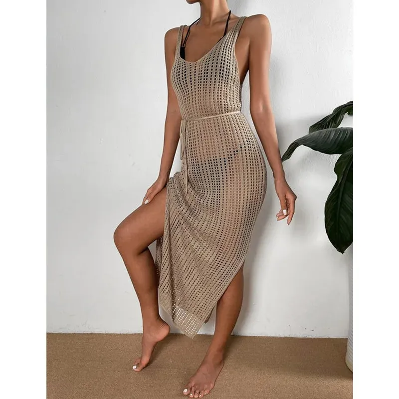 Hollow Sleeveless Bikini Cover Up