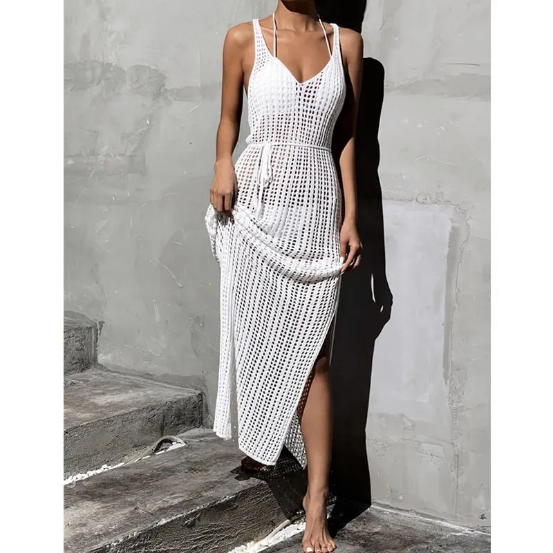 Hollow Sleeveless Bikini Cover Up