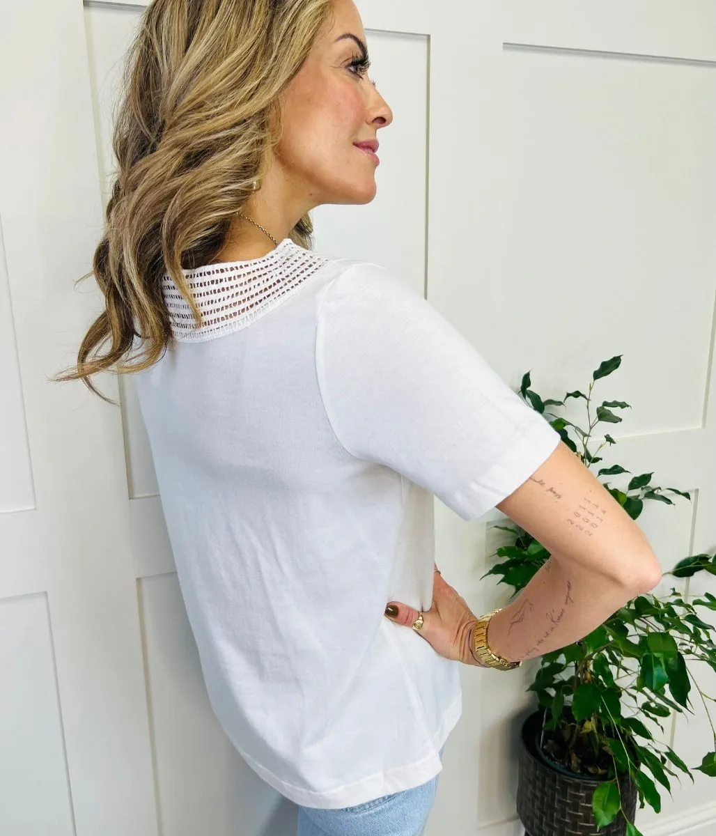Ivory Crochet Neck Top