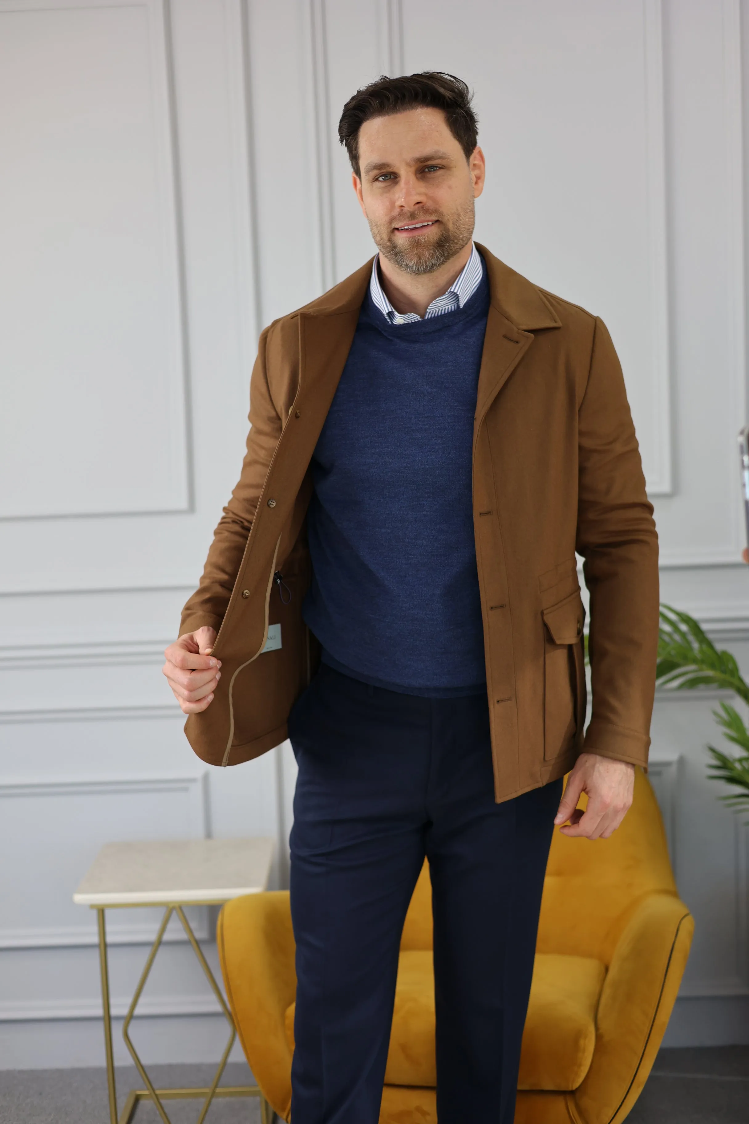 Jacket with stretch Wool