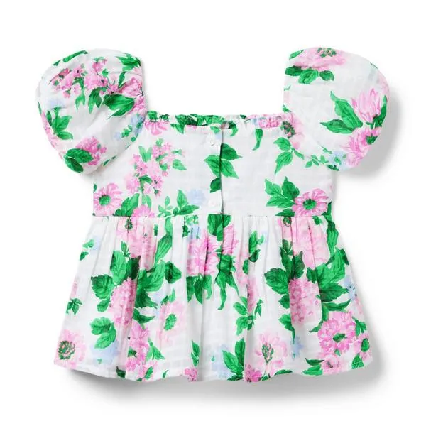 Janie and Jack Floral Puff Sleeve Top