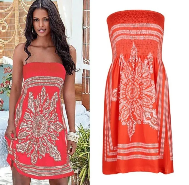 Jara Strapless Bohemian Dress