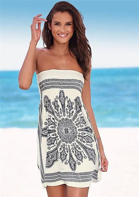 Jara Strapless Bohemian Dress