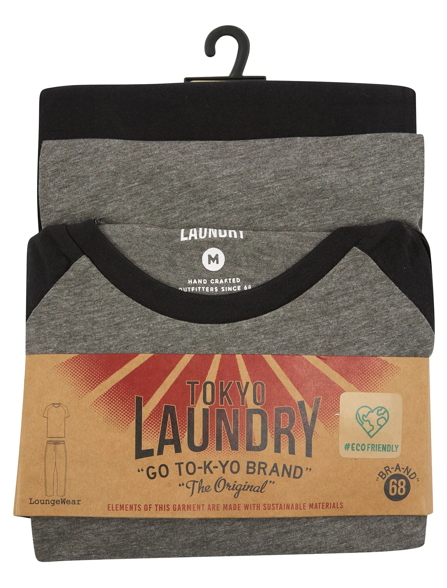 Jayce 2pc Short Sleeve Cotton Loungewear Pyjama Set in Mid Grey Marl - Tokyo Laundry