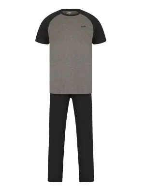 Jayce 2pc Short Sleeve Cotton Loungewear Pyjama Set in Mid Grey Marl - Tokyo Laundry