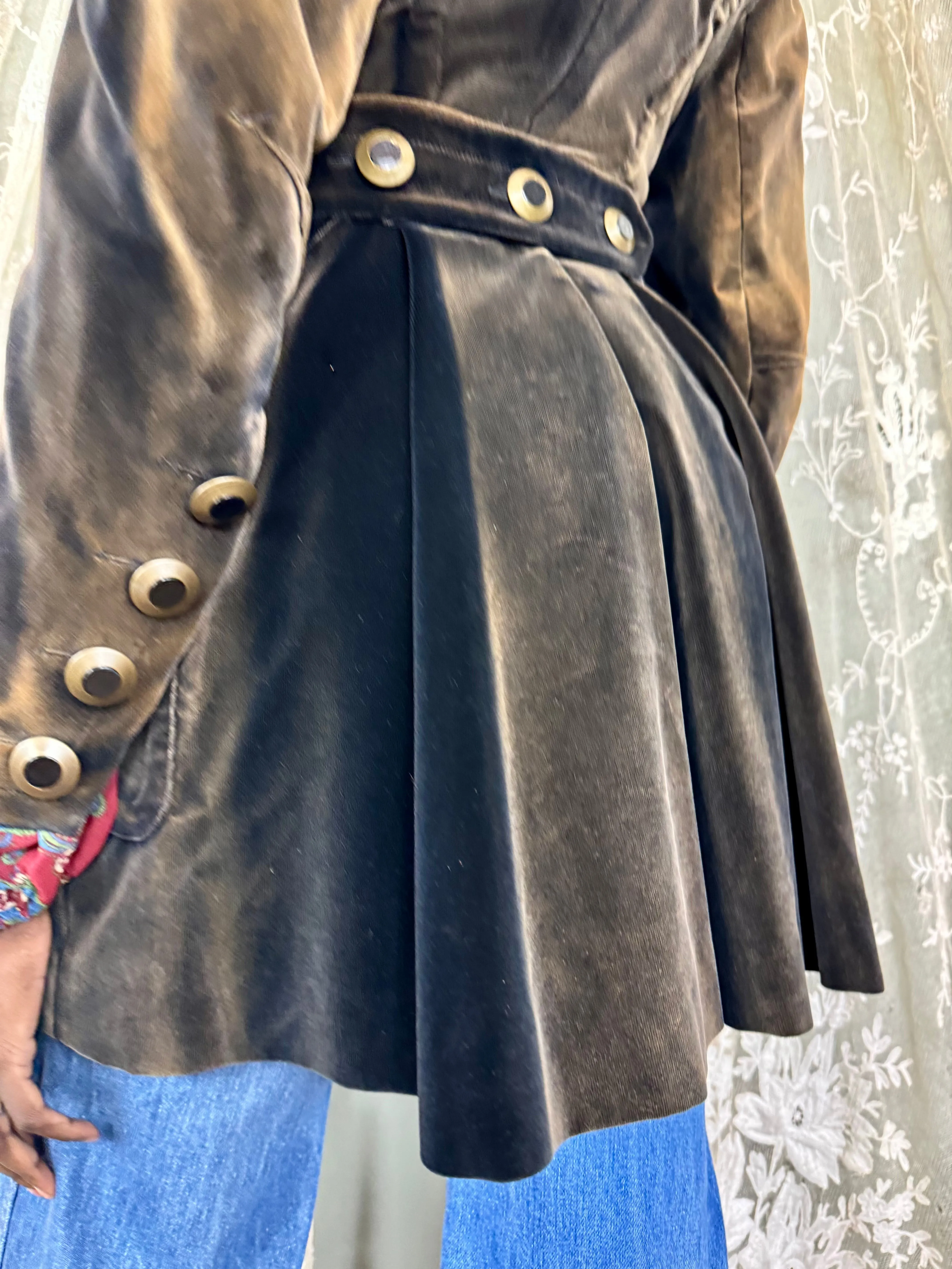 Jean Paul Gaultier, Y2K brown velvet double breasted coat