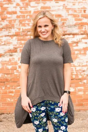 Jolene Hi-Low Mid Grey Tunic SM-3XL