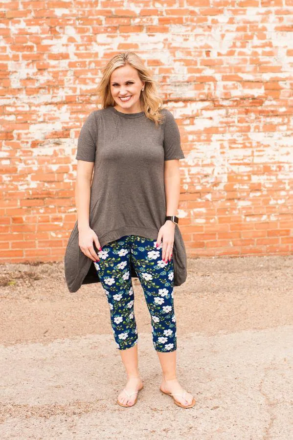 Jolene Hi-Low Mid Grey Tunic SM-3XL
