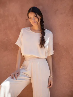 Josie Cotton-Gauze Top – Ecru