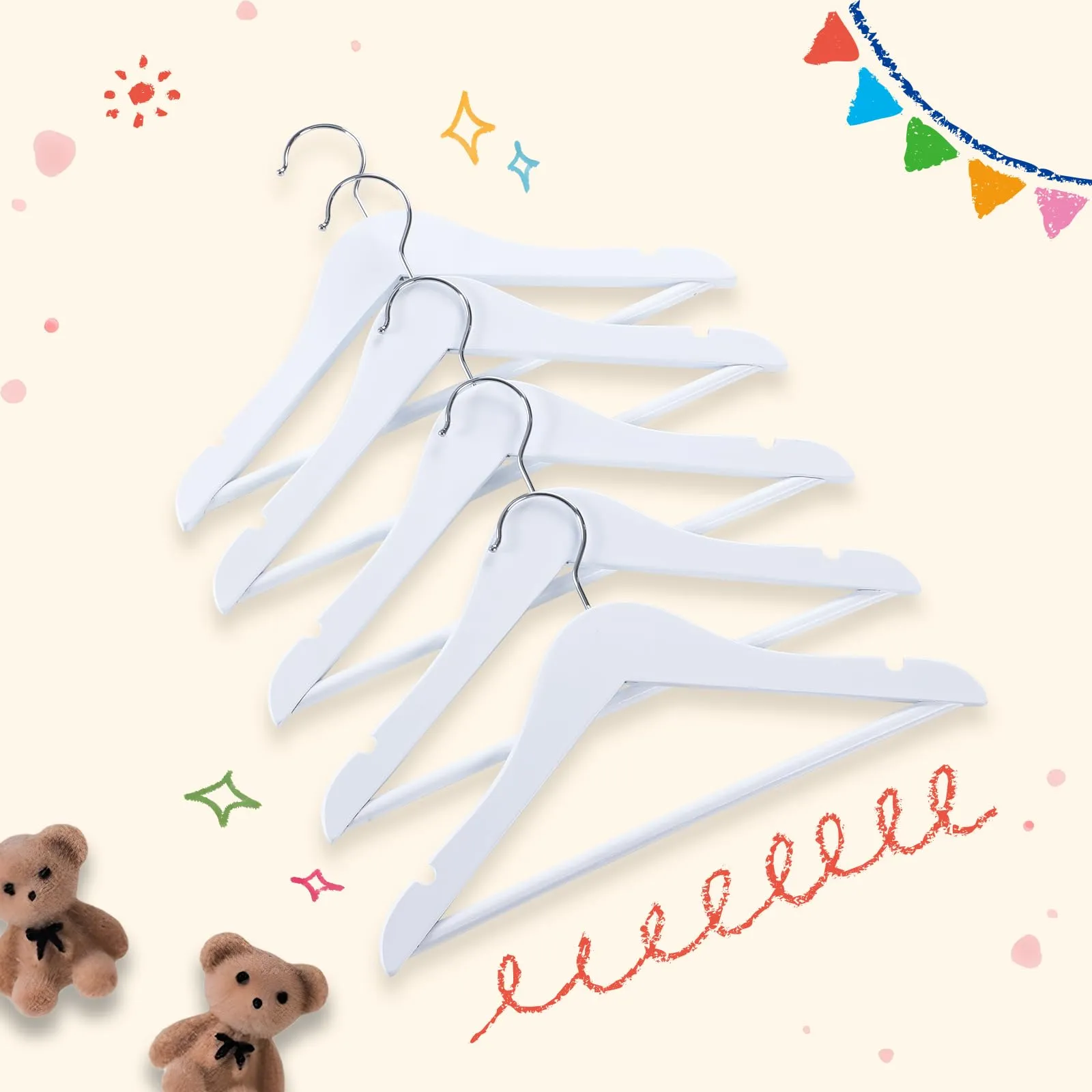Kids Hangers 20-Pack with 360° Swivel Hooks