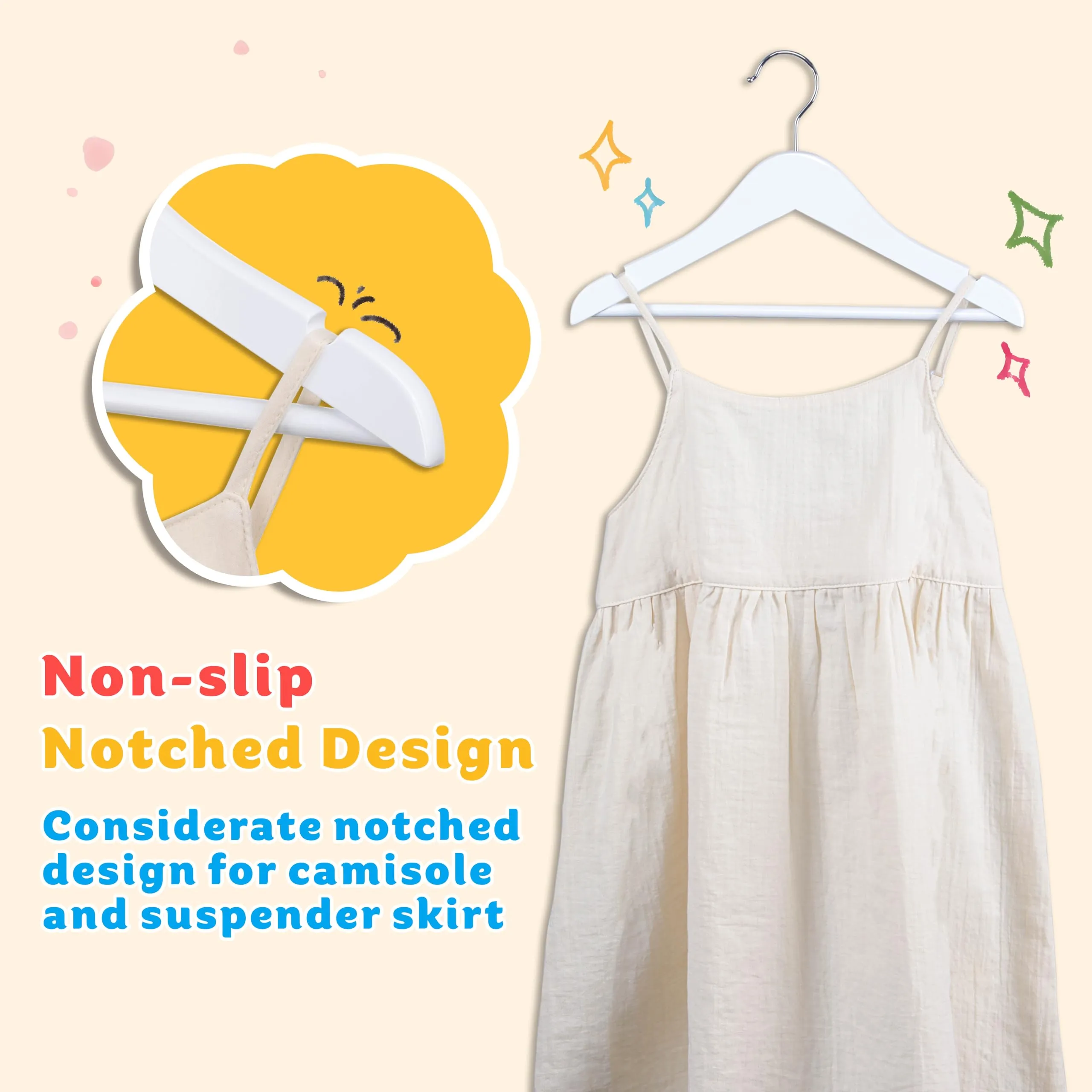 Kids Hangers 20-Pack with 360° Swivel Hooks