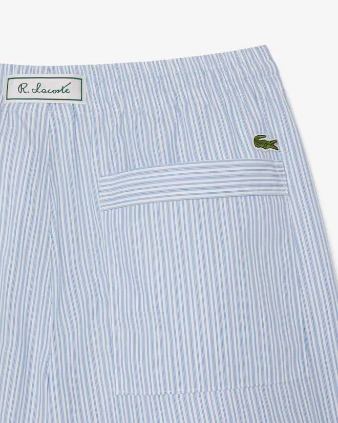 Lacoste Relaxed Striped Shorts - Blue/White