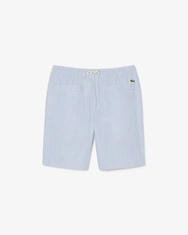 Lacoste Relaxed Striped Shorts - Blue/White