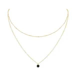 Lava Rock Gemstone Chain Layered Choker Necklace