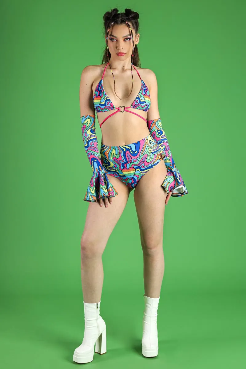 Love Doodles Ruffle Booty Shorts