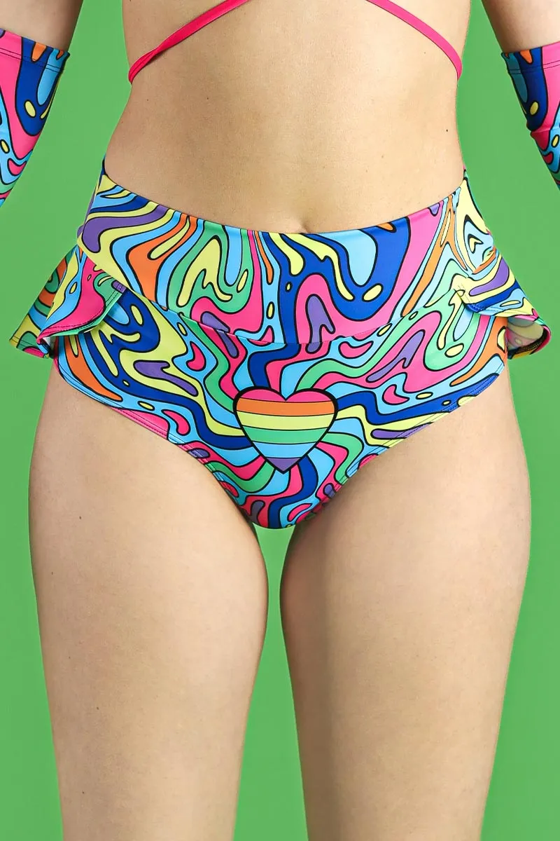 Love Doodles Ruffle Booty Shorts