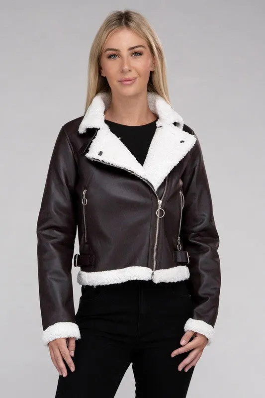 Love to Love Plush Teddy Trimmed Jacket