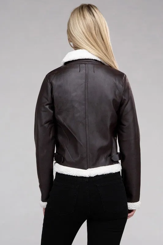 Love to Love Plush Teddy Trimmed Jacket