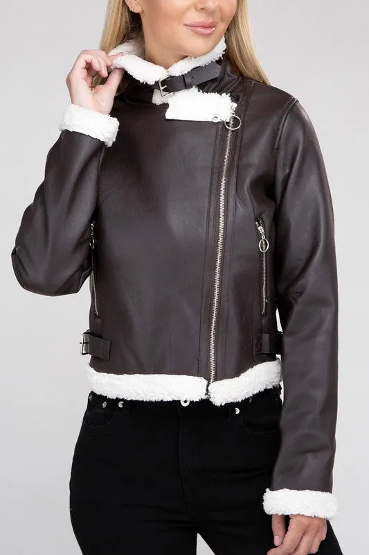 Love to Love Plush Teddy Trimmed Jacket
