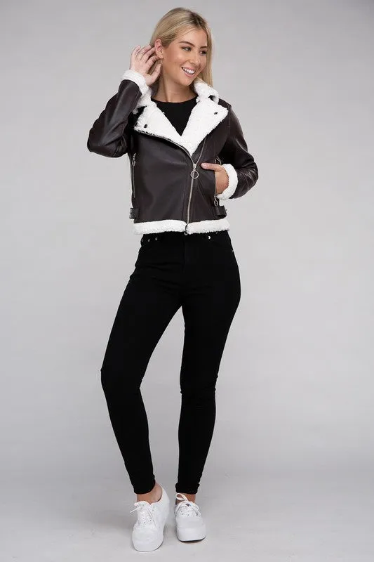 Love to Love Plush Teddy Trimmed Jacket