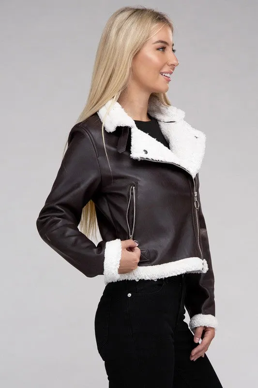 Love to Love Plush Teddy Trimmed Jacket