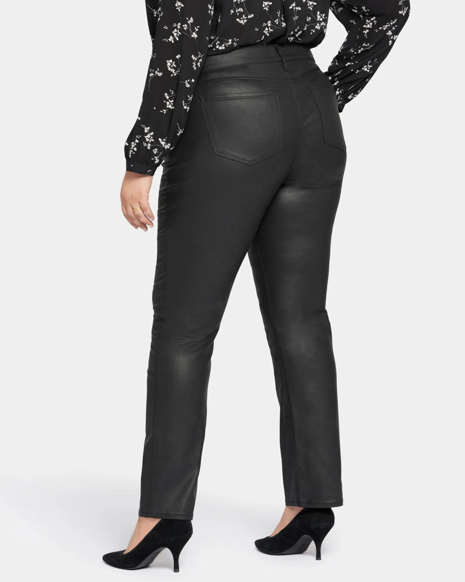Marilyn Straight Leg Pant | Black Coated