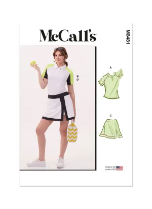 McCall's Pattern M8481 Misses' Knit Tops and Skorts