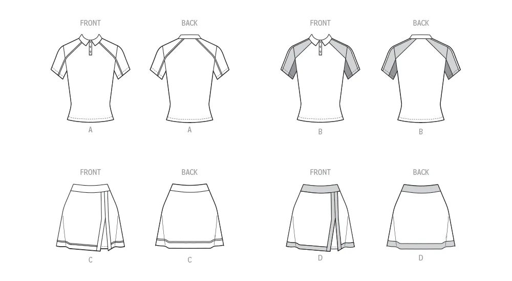 McCall's Pattern M8481 Misses' Knit Tops and Skorts