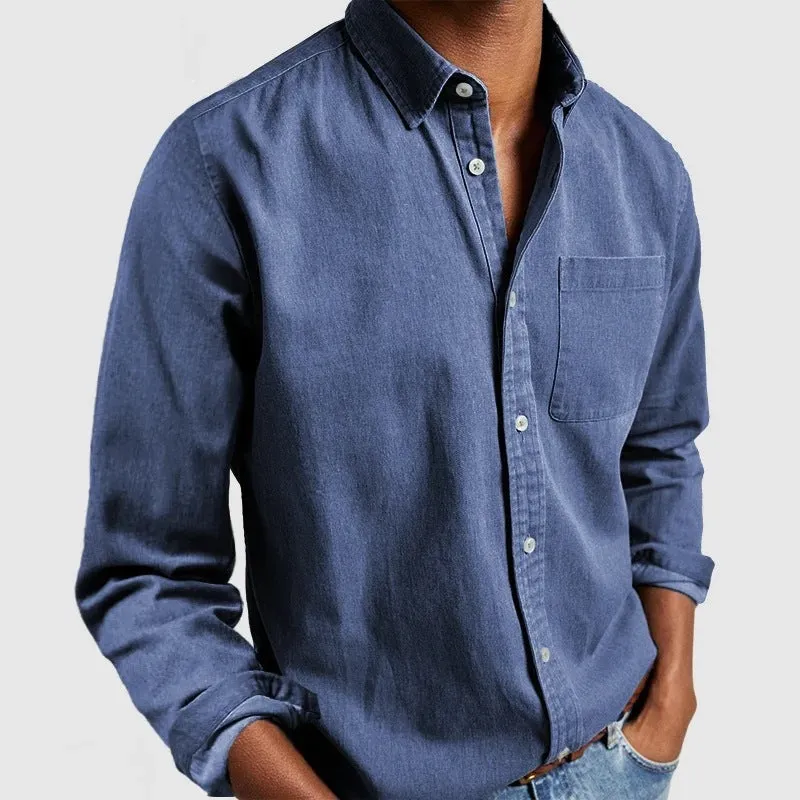 Men's New Long Sleeve Lapel Shirt - Stylish & Comfortable Casual Top