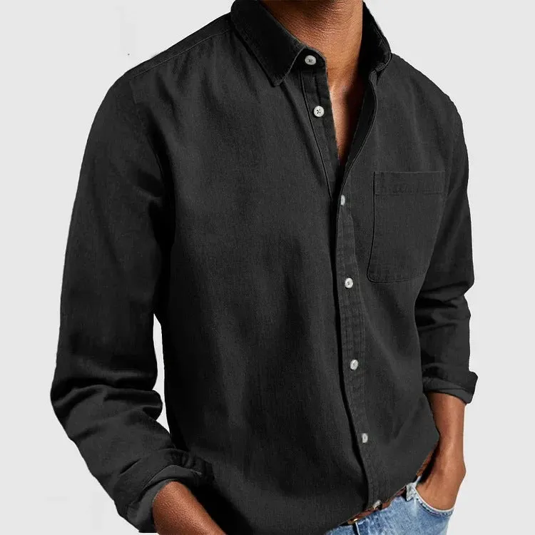 Men's New Long Sleeve Lapel Shirt - Stylish & Comfortable Casual Top