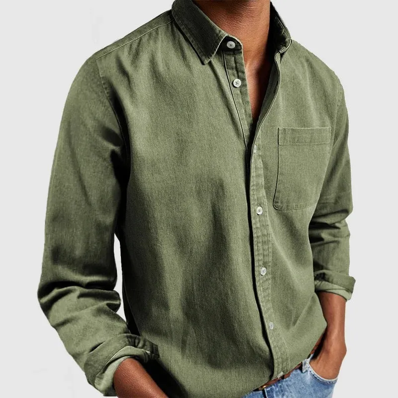 Men's New Long Sleeve Lapel Shirt - Stylish & Comfortable Casual Top