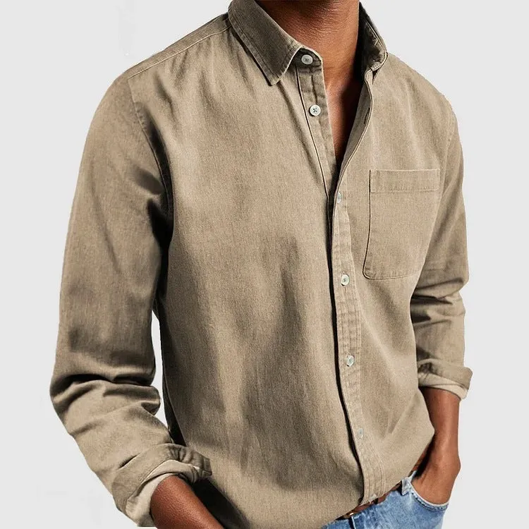 Men's New Long Sleeve Lapel Shirt - Stylish & Comfortable Casual Top