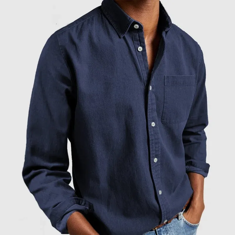 Men's New Long Sleeve Lapel Shirt - Stylish & Comfortable Casual Top