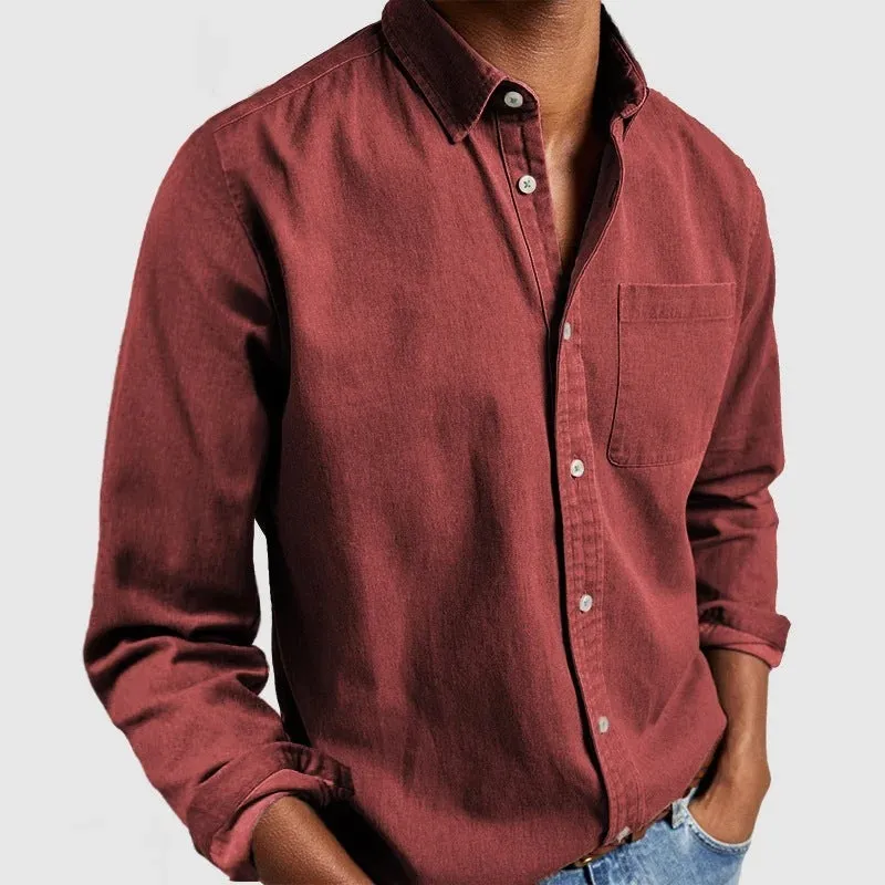 Men's New Long Sleeve Lapel Shirt - Stylish & Comfortable Casual Top
