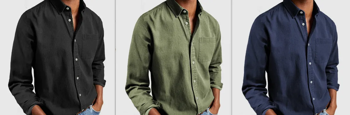 Men's New Long Sleeve Lapel Shirt - Stylish & Comfortable Casual Top