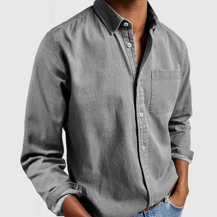 Men's New Long Sleeve Lapel Shirt - Stylish & Comfortable Casual Top